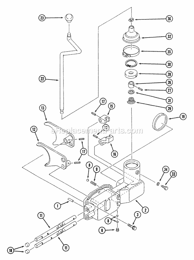 T/M Control Gear (Part 1) Diagram and Parts List for 544-434D100, 545-434D100, 546-434D100 Cub Cadet Lawn Tractor